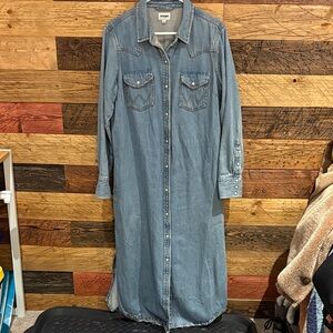 Wrangler Blue Denim Maxi Shirt Dress